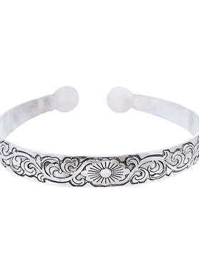 新款复古雕花仿银手镯女