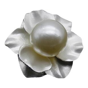 【买二送一】珍珠花金属纽扣白色金色气质女士毛衣呢大衣装饰扣子