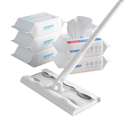 宝家洁懒人静电除尘纸拖把夹布拖