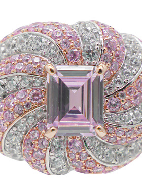 LAMUANA阿尔卑斯系列轻奢戒指粉钻食指戒女S925银首饰女新品76924