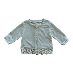 宝宝针织开衫薄款女童夏装新款韩版童装洋气蕾丝花边小女孩防晒衣