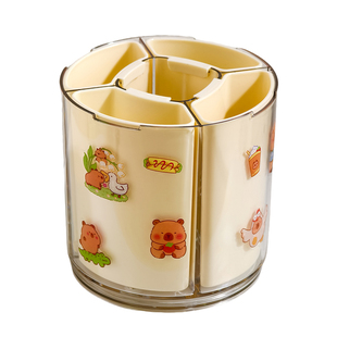 旋转笔筒收纳盒大容量亚克力书桌多格分区学生宿舍用桌面文具笔桶