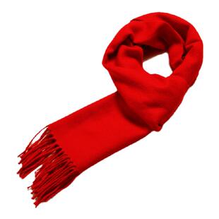 大红色年会中国红围巾定制logo红围巾礼盒装女秋冬季韩版男士长款
