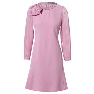 La Koradior拉珂蒂春款法式气质铃兰裙纯色a字连衣裙收腰礼服裙女