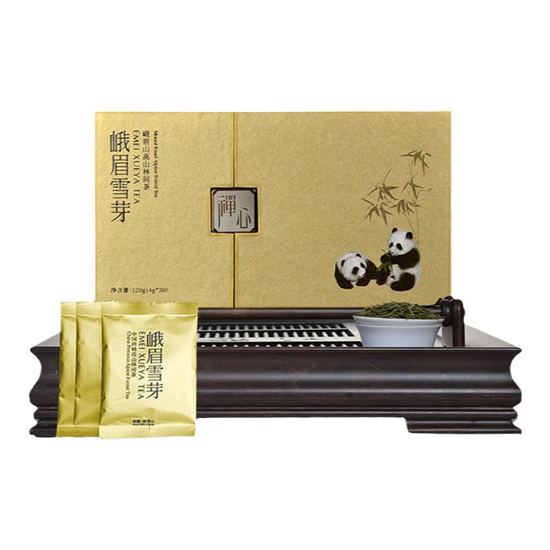 顺丰2026新茶)峨眉雪芽绿茶金禅心120g线下礼盒明前高山雀舌春茶