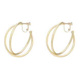 金色双圈螺旋耳夹女夸张显脸小独特设计高级感大圈气质无耳洞耳饰