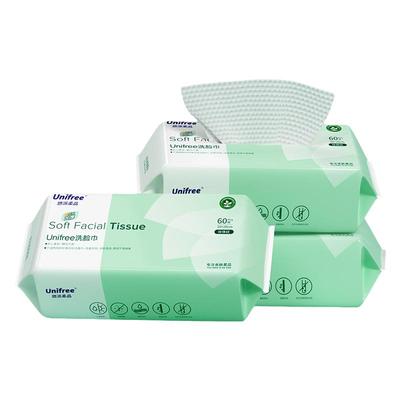 unifree洗脸巾一次性60抽3包
