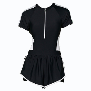 连体泳衣女游泳馆专用初学者竞速运动游泳衣显瘦遮肚保守平角泳装