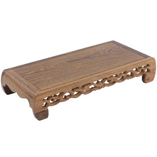 红木鸡翅木底座工艺品摆件底座实木质长方形奇石头佛像底座木托