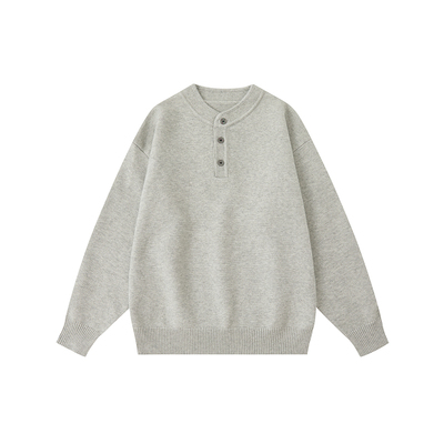 Dream made 美式老钱风亨利领毛衣男款秋季慵懒高级感打底针织衫