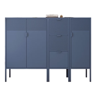 包豪斯铁艺阳台柜储物柜落地铁皮柜家用收纳柜防潮储物箱防晒防水