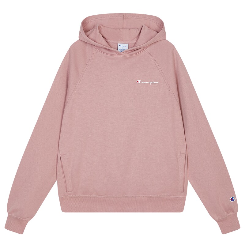 Champion冠军连帽加绒卫衣女2025冬季新款插肩袖休闲印花上衣秋季