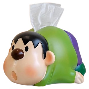 卡通可爱胖虎纸巾盒家用客厅轻奢高档房间高级感抽纸盒餐桌面摆件