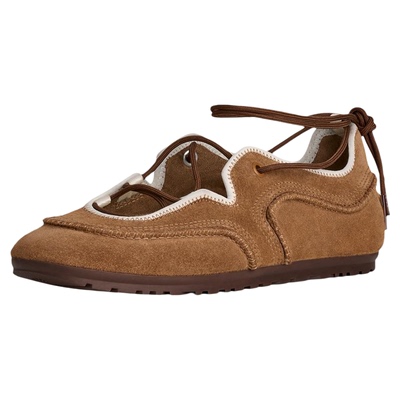 UGG春季新款女士舒适时尚纯色平底圆头系带低帮芭蕾休闲鞋1184790