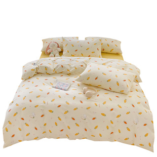 莫凡家纺床上四件套全棉斜纹100纯棉简约床单学生宿舍床笠三件套4