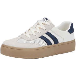 热风男鞋2025年秋季新款男士网面休闲鞋厚底透气德训鞋男款板鞋子