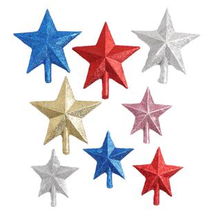 圣诞装饰品 圣诞装饰彩色星星圣诞树顶装饰 儿童舞台表演布置道具