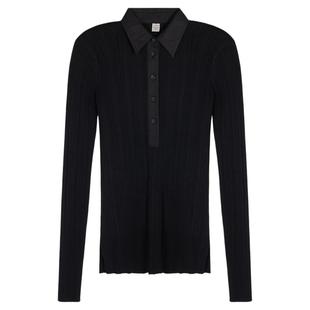 TOTEME 新款女士半系扣褶皱翻领毛衣银泰百货精品 301574