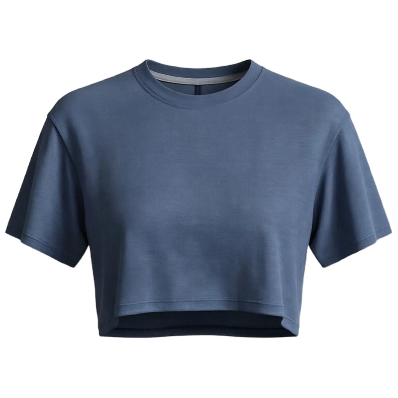 莫代尔宽松运动上衣健身瑜伽服速干露腰短款休闲透气弹力圆领T恤