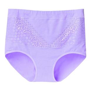 大码内裤女胖mm200斤纯棉高腰妈妈中年收腹加肥加大红色全棉裤头