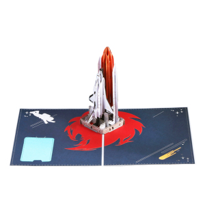 太空飞船3D立体贺卡生日毕业祝福
