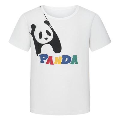 爱慕儿童奶皮衣抗菌亲子家居服套装套头开衫睡衣裤熊猫印花春夏