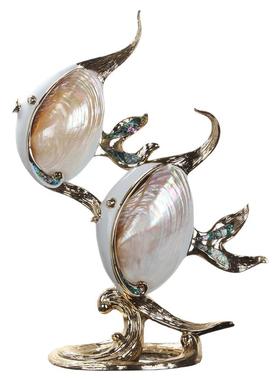 欧式现代风年年有余双鱼客厅摆件