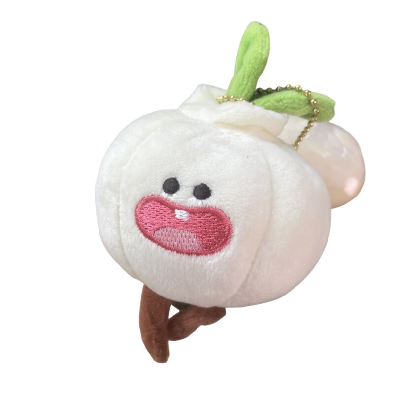 创意搞怪笑呵呵大蒜毛绒公仔钥匙扣背包挂件可爱大蒜挂饰GJ248