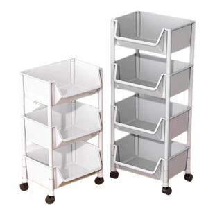 小推车置物架家用客厅多层零食储物架宿舍床边收纳架落地夹缝架子