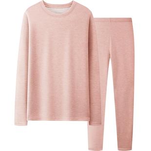 双面德绒自发热保暖内衣女套装羊毛蚕丝紧身加绒加厚秋衣秋裤冬季