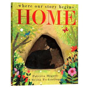 英文原版绘本 Home where our story begins 家我们故事的起点 儿童英语早教科普题材洞洞书 大自然的秘密同作者Patricia Hegarty