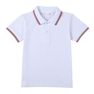 夏装儿童校服POLO衫学生白T恤棉