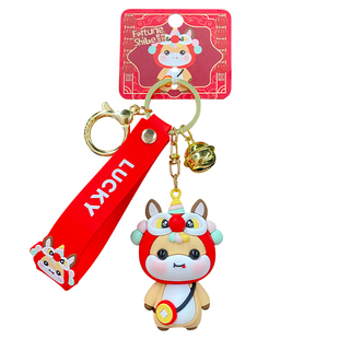 2026国潮醒狮午马马年钥匙扣本命年包包挂件新年礼物中国风伴手礼