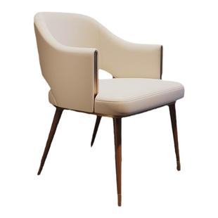 极简大师 意式实木椅子现代简约家用靠背真皮书桌椅网红ins化妆凳