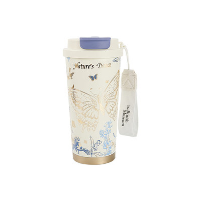大英博物馆蝴蝶保温杯咖啡杯