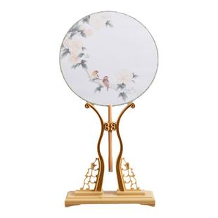 古风团扇中国风圆形扇古代汉服旗袍舞蹈扇子半透明女双面团扇定制