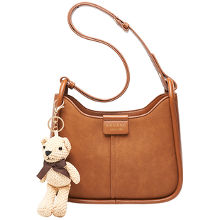 奥康马鞍包2026新款真皮麂皮腋下包女高级单肩包大容量通勤斜挎包