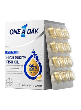 【自营】拜耳OneADay水晶鱼油95%高纯度全家享优选男女复合维生素