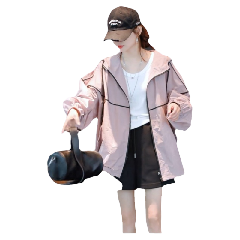 夏季连帽薄款防晒衣外套女2025新款韩版宽松休闲显瘦时尚防晒服潮