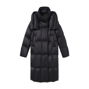 高端品牌羽绒服女2025新款冬季大牌时尚白鸭绒宽松加厚连帽中长款