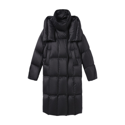 高端品牌羽绒服女加厚连帽中长款