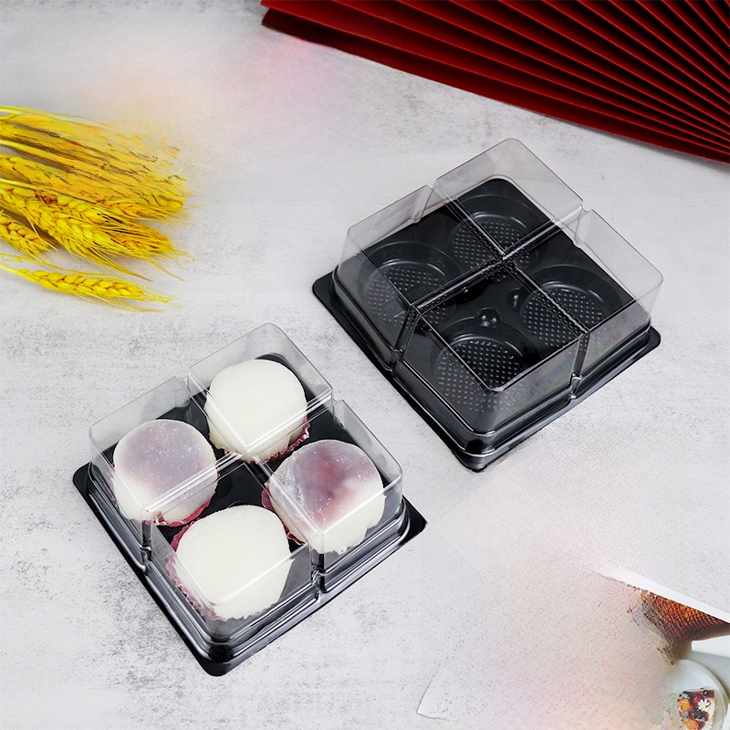 大富包装盒雪梅娘糯米糯米饼蛋黄饼四种包装烤饼透明塑料盒