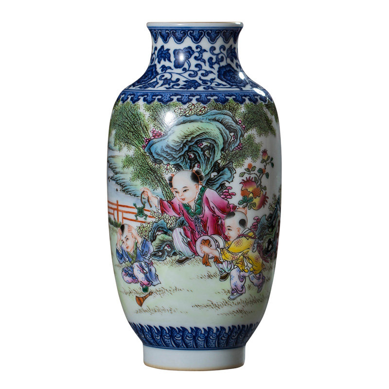 钟家窑景德镇小号一对青花瓷花瓶
