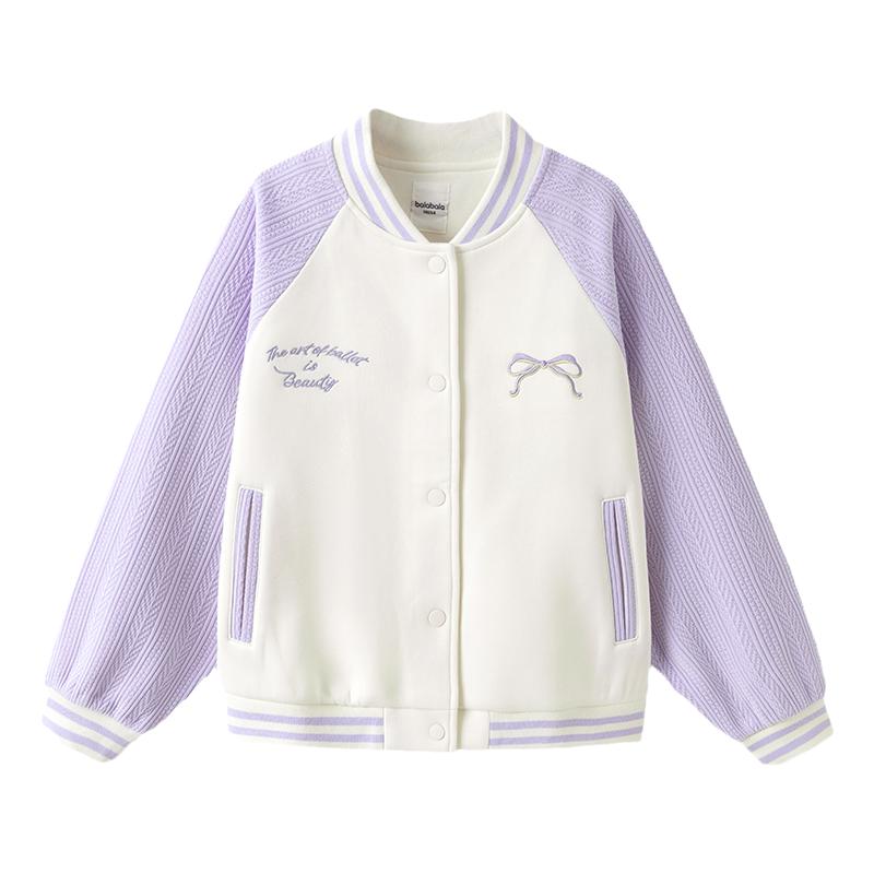 巴拉巴拉女童棒球服大童拼色外套