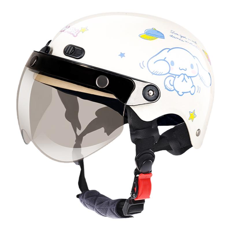 新国标3C认证儿童大耳狗电动摩托车头盔男孩可爱女孩夏季安全帽