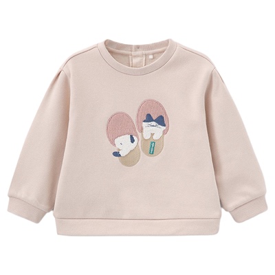 moimoln小云朵童装25年冬季新款女童长袖休闲T恤女宝宝舒适上衣