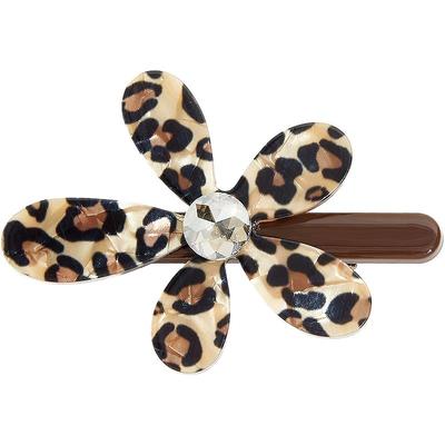兰诺豹纹花朵醋酸发夹女