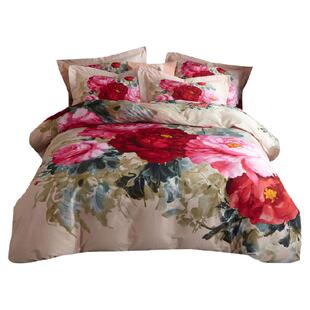 美式3D全棉磨毛床上四件套保暖活性印花纯棉床单加厚双人被套2.0m