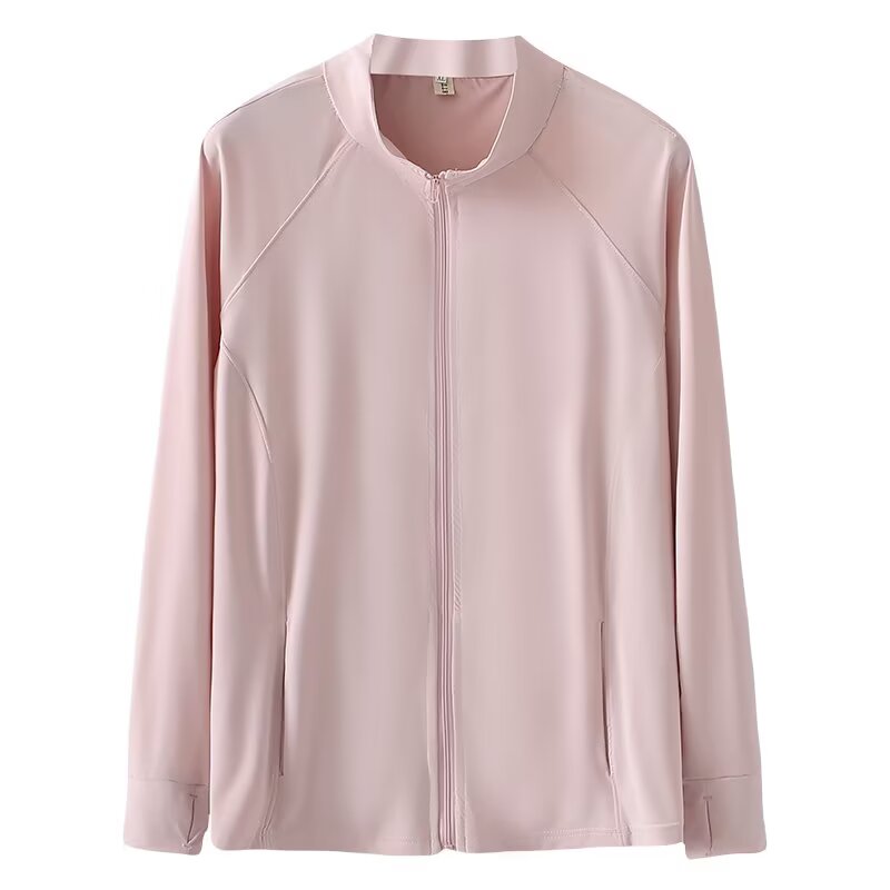 胡子叔大码女装夏季新款瑜伽服鱼骨防晒衣女胖mm显瘦运动立领外套