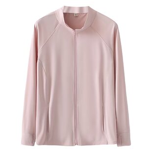 胡子叔大码女装夏季新款瑜伽服鱼骨防晒衣女胖mm显瘦运动立领外套